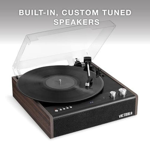 Victrola Eastwood 3-Speed Bluetooth Turntable with Built-in No Size, Espresso