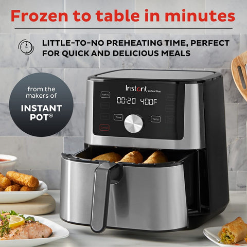 Instant Vortex Plus 4QT Air Fryer, Custom Program Options, 6-in-1 Functions C...