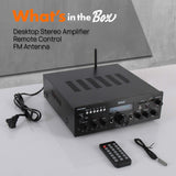 Pyle Wireless Bluetooth Power Amplifier System - 200W Dual Channel Sound Audi...