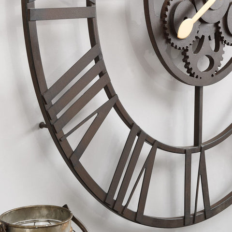 FirsTime & Co. Dark Brown Rutherford Gears Wall Clock for Home Office, School...