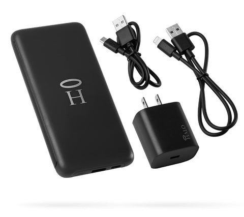 HALO RapidPack Portable Power Bank Pocket Cell Phone Charger, USB-C, USB-A fo...