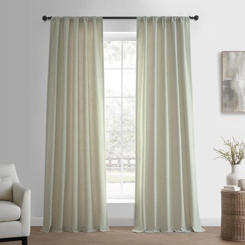 HPD Half Price Drapes Basic Faux Linen Curtains - 96 Inch Long Pair - 2 Panel...