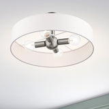 Livex Lighting 46928-04 4 Light Black Semi Flush Mount, Black w/Brushed Nicke...