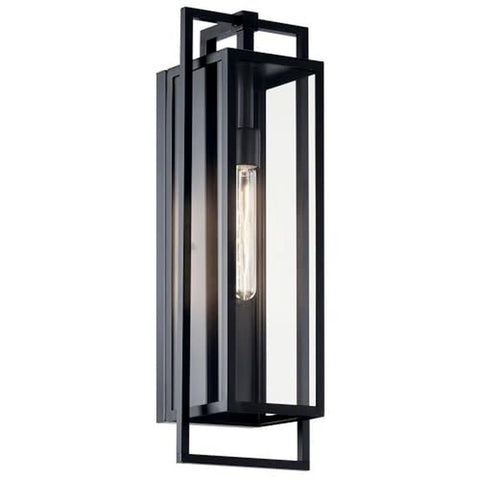 Kichler Goson 24" Outdoor Wall Light in Black, 1-Light Modern Exterior Wall L...