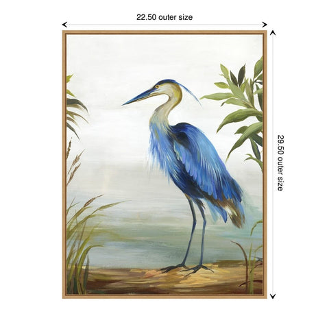 Amanti Art Framed Canvas Wall Art 30x23 Blue Heron by Aimee Wilson, Framed Wa...