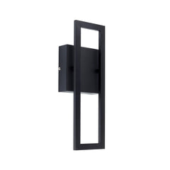 Globe Electric 51432 McKay LED Integrated Outdoor Indoor Wall Sconce, Black, ...