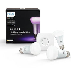 Philips 456194 Hue White and Color Ambiance A19 Bulb Starter Kit 2nd Generati...