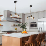 KSANA 3 Lights Gold Chandelier, Dining Room Chandelier Over Table, Black Gold...