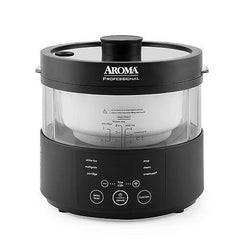 Aroma Housewares Professional Pro Glass 4-Cup Uncooked, Transparent