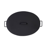 Black Oval Tub with Lid Wood Bin