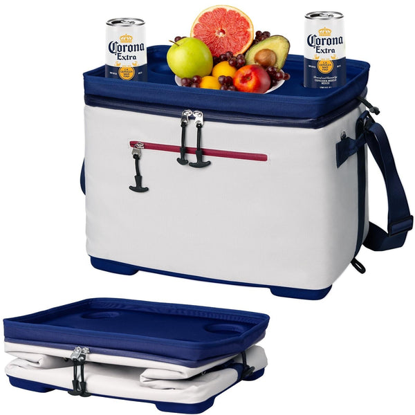 Insulated Soft Cooler Bag with Removable Hard Line & 4 Cup Holders, Portable ...