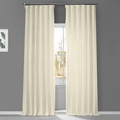 HPD Half Price Drapes French Linen Curtains 108 50W x 108L, Ancient Ivory