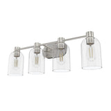 Hunter - Lochemeade 4-light Brushed Nickel, Medium Size Vanity Light, Dimmabl...