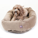 Majestic Pet 32 Inch Suede Calming Dog Bed Washable &#8211; Cozy Soft Round Dog