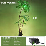 OUSHENG Lighted Palm Tree 6' 3.3' 2' Bar Outdoor 6FT, Warm White Green