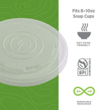 Eco-Products Compostable World Art Soup Container Lids, Case of 1000, Fits 8-...