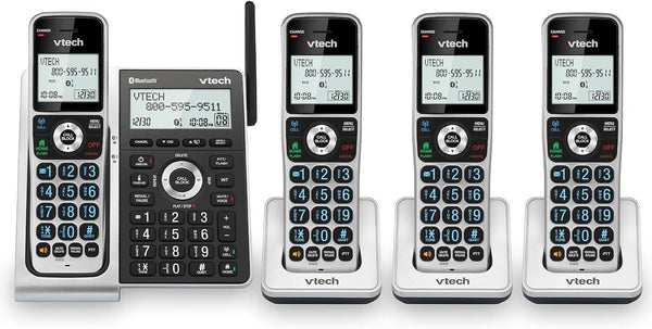 VTech VS306-4 DECT 6.0 4 Handsets Cordless Home 4 Handset, Silver & Black