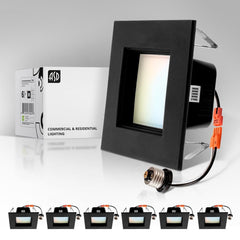 ASD Black 4 Inch LED Recessed Lighting Retrofit Square 5 CCT Selectable 2700K...