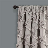 Lush Decor, Gray Ruffle Diamond Curtains Textured Window Panel Set for Living...