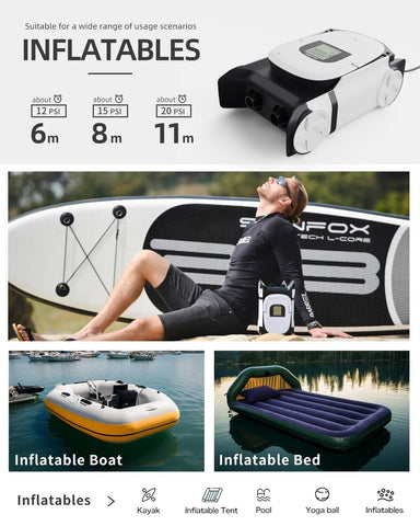 Paddle Board Pump with Auto-Off Function Dual Motor for Inflatable SUP and Bo...