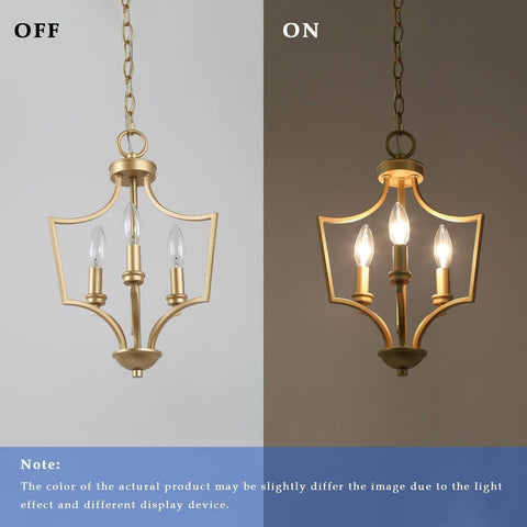 KSANA Gold Pendant Lights Kitchen Island, 3-Light Small Modern Farmhouse Pend...