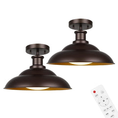 Barn Style Semi Flush Mount Ceiling Light, 16 Inch LED Dimmable Ceiling Light...