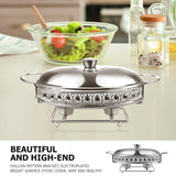 Stainless Steel Chafing Dish Buffet Set Oval Chafing Food Pan with Covers Buf...