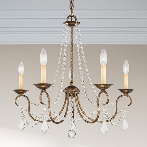 Livex Lighting 6515-71 Pennington 5 Light Chandelier, Hand Applied Venetian G...