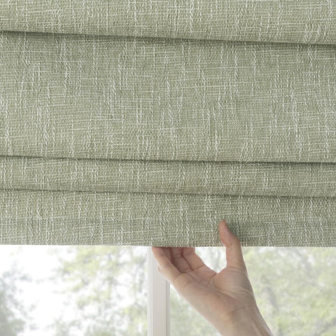 Sun Zero Preble Textured 100% Blackout Cordless Roman Shade, 31" x 64", Sage ...