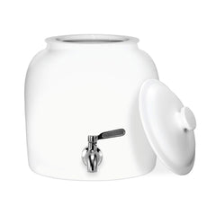 Geo Sports Porcelain Ceramic Crock Water Dispenser, Stainless Steel Faucet, V...