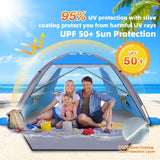 Happy Travel Beach Tent, UPF 50+ UV Protection Sun Shade Shelter for 3/4/5/6/...