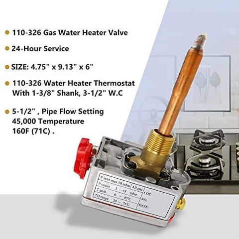 110-326 Gas Water Heater Valve，Natural Thermostat with...