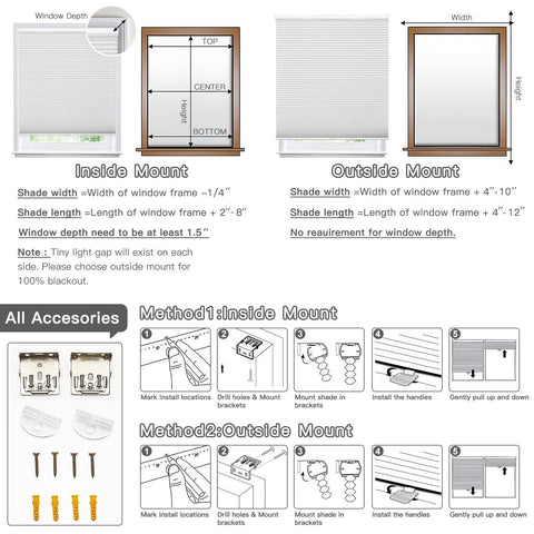 Cordless Blackout Cellular Shades, Cellular Blinds for Windows Door, Customiz...