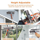 Baban Window Squeegee Cleaner, 2 in 1 Window Cleaning Tool with Straight Exte...