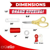 Crutello Deluxe Giant Ribbon Cutting Ceremony Kit 20" Giant Scissor Set, Shar...