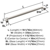 Amerock BP54061G10 | Satin Nickel Appliance Pull | 18 inch (457mm) Center-to-...