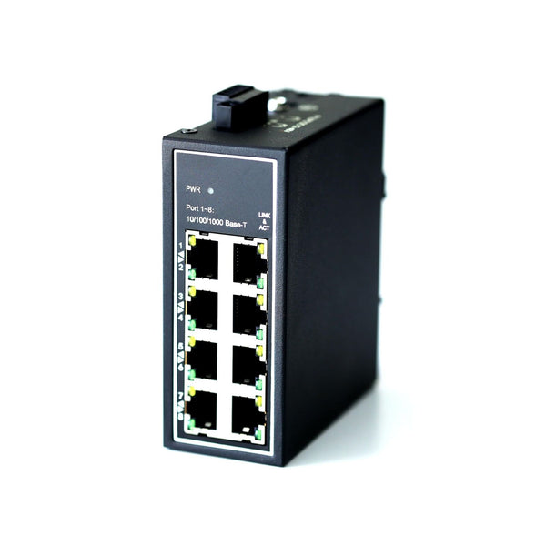 WIWAV WDH-8GT-DC 10/100/1000Mbps Unmanaged 8-Port Gigabit Industrial Ethernet...