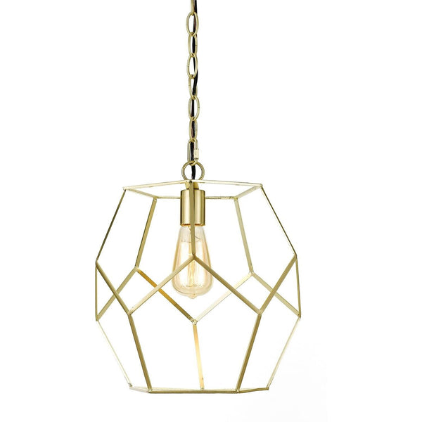 Hanover Harriet Pendant in Pale Gold Hanging Light Fixture for Bedroom, Livin...