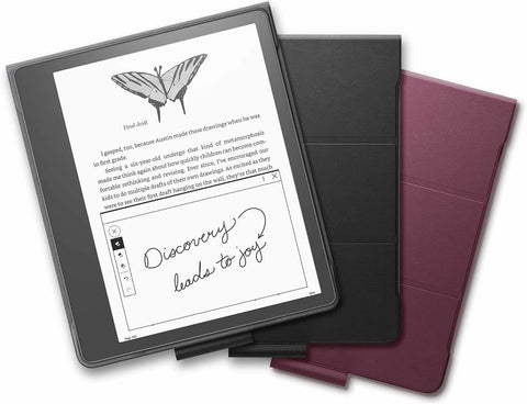 Amazon Kindle Scribe Leather Folio Cover with Magnetic Attach, Sleek Black