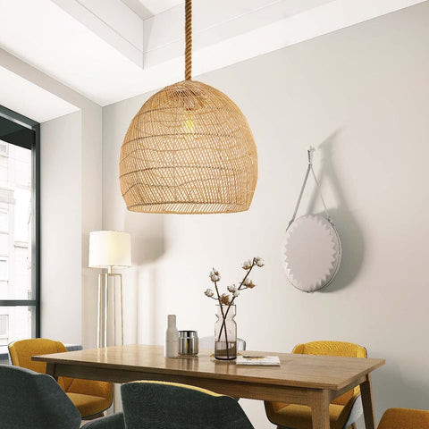 Arturesthome 1 Light Natural Rattan Pendant Light Fixture,Woven Pendant Light...