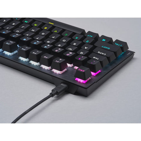 CORSAIR K60 RGB TKL RGB Tenkeyless Optical-Mechanical Wired Gaming Keyboard -...