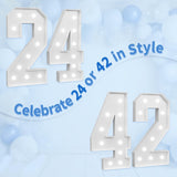 Marquee Numbers Large 24th-Birthday Decorations: 4ft Light Up Number Party De...