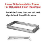 HVAC Premium 44"W X 8"H [Duct Opening] Linear Aluminum Clip-On Bar Return Air...