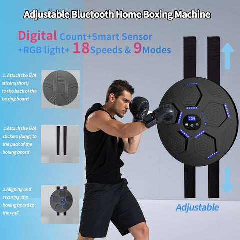 Music Boxing Machine, Smart Bluetooth Boxing Machine with Boxing Gloves for H...