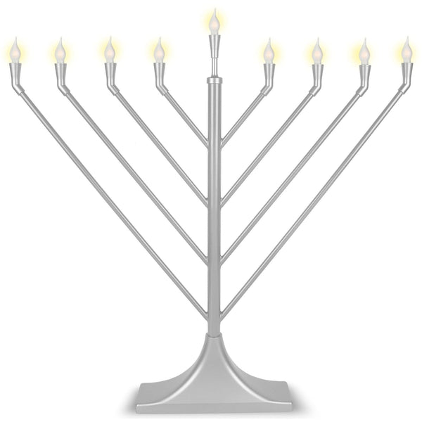 Large 23" Rambam Angled Electric Menorah with Flame Shaped Bulbs Traditional ...