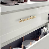 Haliwu 20 Pack Gold Cabinet Handles, Brushed Brass Cabinet Pulls Kitchen Cabi...