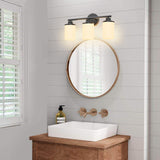 Matte Black Bathroom Light Fixtures,3-Light Black Vanity Lights,Black Bathroo...