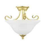 Livex Lighting 6121-91 Coronado 2 Light Brushed Nickel Semi Flush Mount with ...