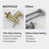 BAGNOLUX Brushed Gold Pot Filler Faucet, Traditional Double Handle Coffee Mac...