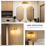 Jonsi Gold Bathroom Light Fixtures, 2 Light Brushed Gold Bathroom Vanity Ligh...